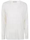 Drumohr Long Sleeve V-neck  Extrafine Sweater In White