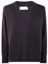 Drumohr Long Sleeve V Neck Sweat In Blue