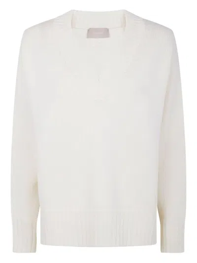 Drumohr Long Sleeve V Neck Sweat In Navy