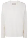 Drumohr Long Sleeve V Neck Sweat In White
