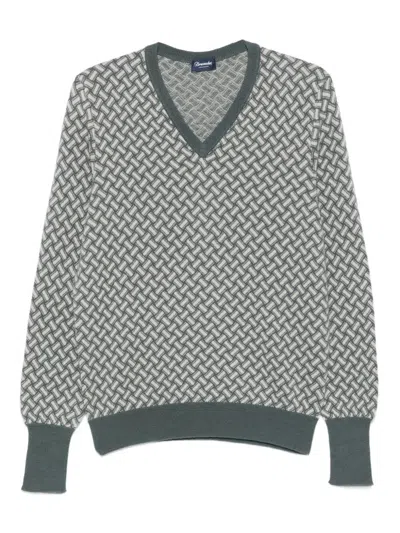 DRUMOHR LONG SLEEVE V-NECK SWEATER