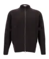 Drumohr Zip High-neck Sweater In Brown