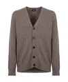 Drumohr Long-sleeved Knitted Cardigan In Gray