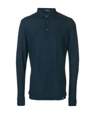 Drumohr Long-sleeved Polo Shirt In Black