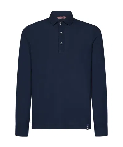 Drumohr Long-sleeved Polo Shirt In Black