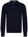 Drumohr Long-sleeved Polo Shirt In Blue