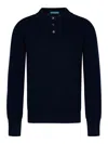 Drumohr Long-sleeved Polo Shirt In Blue
