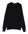 Drumohr Dark Grey Wool Crew-neck Sweater In Blue