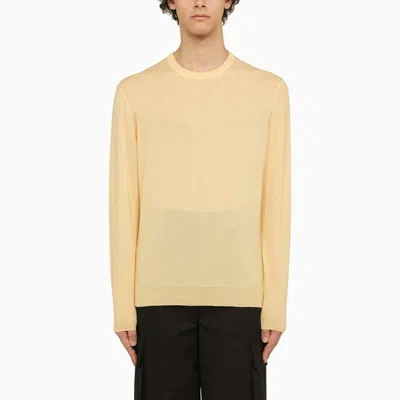 Drumohr Long-sleeved Round Neck Sweater In Yellow