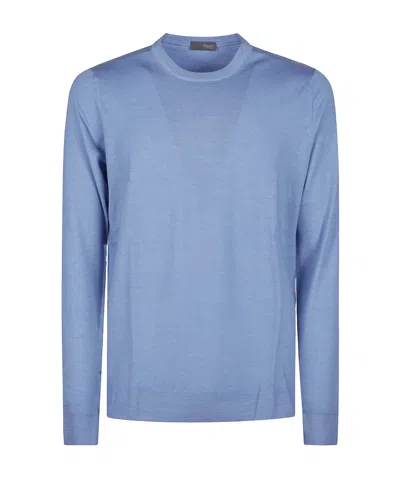 Drumohr Long-sleeved Sweater In Blue