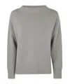 Drumohr Long Sleeves Crew Neck Oversized Sweater In Gray