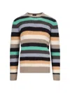 Drumohr Striped Ribbed Knit Pullover In Multicolor