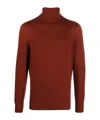 Drumohr Long-sleeved Turtleneck Sweater In Red