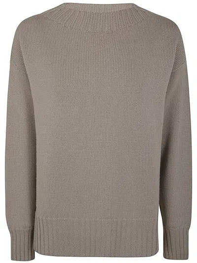 Drumohr Long Sleeves Crew Neck Oversized Sweater In Ash