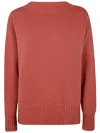 Drumohr Long Sleeves Crew Neck Oversized Sweater In Burgundy