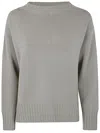 Drumohr Long Sleeves Crew Neck Oversized Sweater In Gray