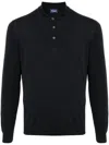 Drumohr Long Sleeves Polo Shirt In Blue