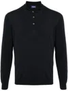 Drumohr Long Sleeves Polo Shirt In Blue