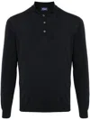 Drumohr Long Sleeves Polo Shirt In Navy