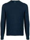 Drumohr Long Sleeve Crew-neck Sweater In Blue
