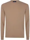 Drumohr Long Sleeves Round Neck Sweater In Brown