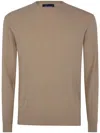 Drumohr Long Sleeves Round Neck Sweater In Beige