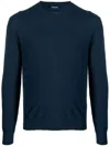 Drumohr Long Sleeve Crew-neck Sweater In Blue