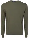 Drumohr Long Sleeves Round Neck Sweater In Green