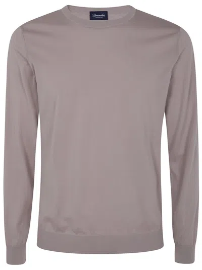 Drumohr Long Sleeves Round Neck Sweater Clothing In White