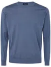 Drumohr Crew Neck Long Sleeves Sweater In Powder Blue