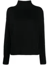 Drumohr Long Sleeves Turtle Neck Oversized Sweater In Black