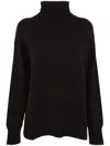 Drumohr Long Sleeves Turtle Neck Oversized Sweater In Black