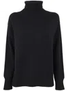 Drumohr Long Sleeves Turtle Neck Oversized Sweater In Black