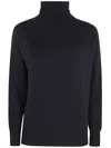Drumohr Long Sleeves Turtle Neck Oversized Sweater In Blue