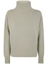 Drumohr Long Sleeves Turtle Neck Oversized Sweater In Celadon Green