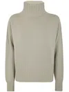 Drumohr Long Sleeves Turtle Neck Oversized Sweater In Green