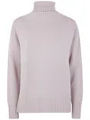 Drumohr Long Sleeves Turtle Neck Oversized Sweater In Pink & Purple