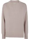 Drumohr Long Sleeves V Neck Oversized Sweater In Pink Quartz