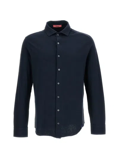 Drumohr Long-sleeve Button-down Shirt In Blue
