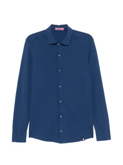Drumohr Long-sleeve Button-up Shirt In Blue