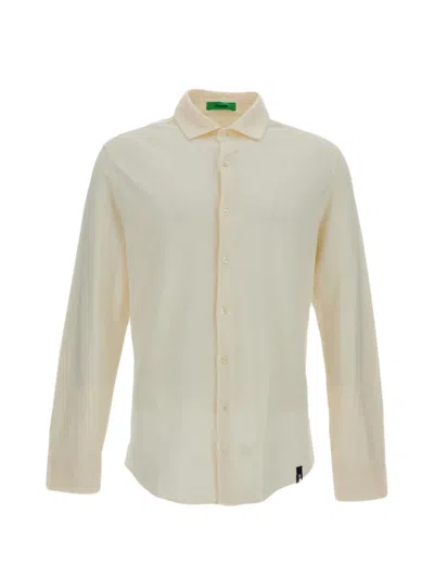 Drumohr Spread Collar Shirt In Neutral