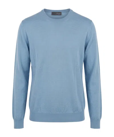 Drumohr Long-sleeved Sweater In Blue