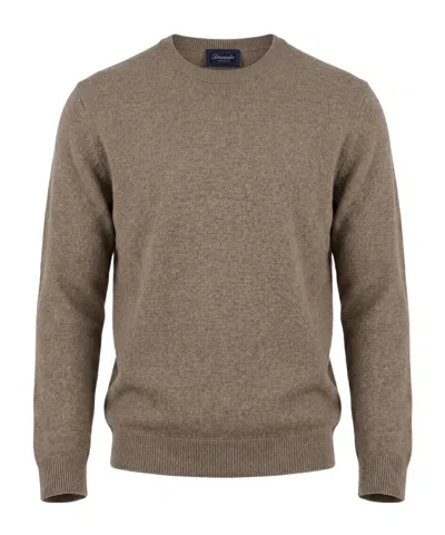 Drumohr Crew-neck Wool Sweater In Neutral