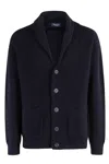 Drumohr Shawl-collar Cardigan In Blue