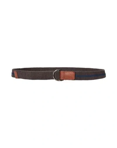 Drumohr Man Belt Dark Brown Size Onesize Wool, Leather