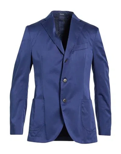 Drumohr Man Blazer Blue Size 36 Cotton