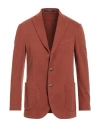 Drumohr Man Blazer Brick Size 38 Cotton, Elastane In Red