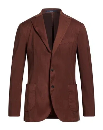 Drumohr Man Blazer Brown Size 38 Virgin Wool