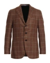 Drumohr Man Suit Jacket Brown Size 44 Wool In Brown