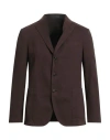Drumohr Man Blazer Chocolate Brown Size 44 Cotton, Elastane In Brown
